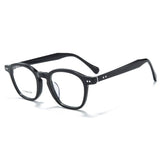 Borg Acetate Titanium Glasses Frame Oval Frames Southood Black